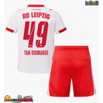 Camisa de Futebol RB Leipzig Yan Diomande #49 Equipamento Principal Infantil 2025-26 Manga Curta (+ Calças curtas)